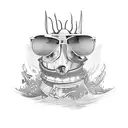 Sunglasses with flip flops tattoo design idea