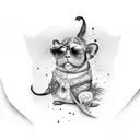 Sunglasses with flip flops tattoo design idea