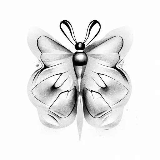 Butterfly dancing with a grain of salt tattoo design idea
