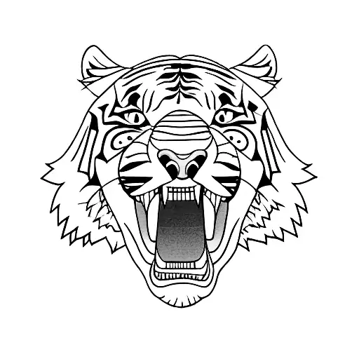 2003 with tiger in thug letters tattoo design idea
