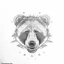 daddy bear with one cub tattoo design idea