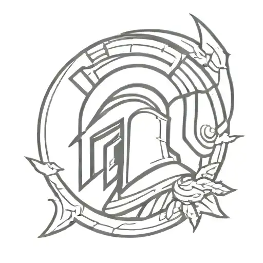 spartan inspired by pantheon league of legends tattoo design idea