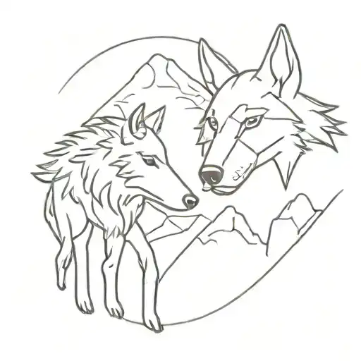 wolf and a lamb inspired by kindred league tattoo design idea