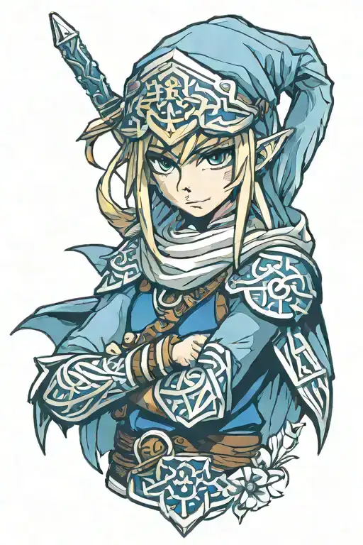 the legend of zelda, sheik tattoo design idea