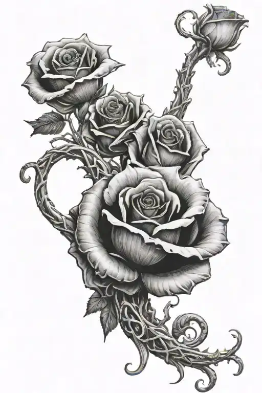 uterus female roses intertwined tattoo design idea