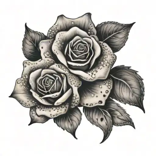 female uterus with roses tattoo design idea