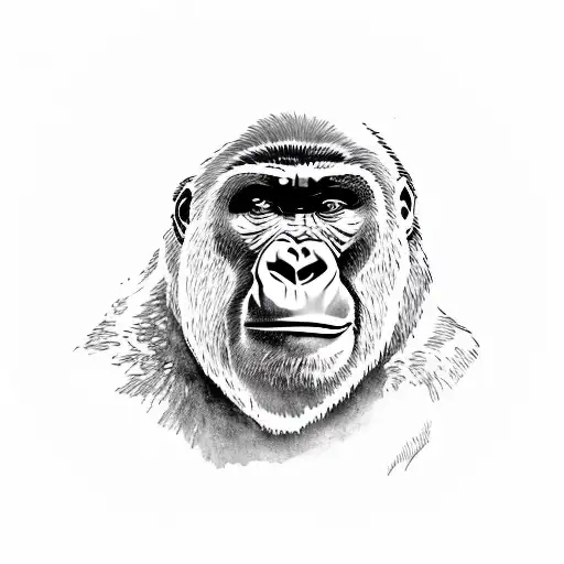 Premium Vector  Gorilla face animal tribal tattoo black and white design