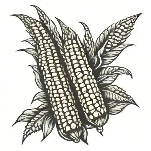 Crossed corn cobs with c in cross  tattoo design idea