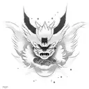 akatsuki cloud with pain charecter tattoo design idea