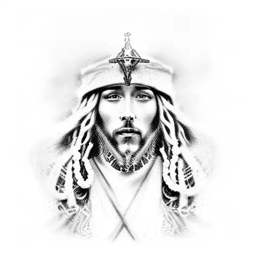 Rasta jesus tattoo design idea