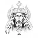 Rasta jesus tattoo design idea
