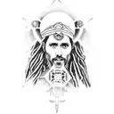 Rasta jesus tattoo design idea