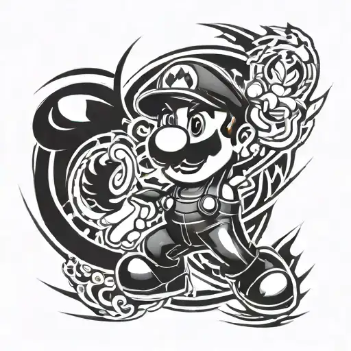 Mario joining forces tattoo design idea