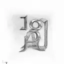  letter G with the number three in Roman numeral tattoo design idea