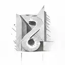  letter G with the number three in Roman numeral tattoo design idea