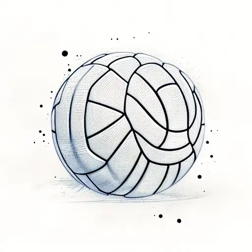 volleyball with asas tattoo design idea