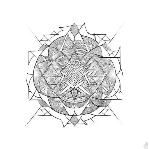 geometric, balinese, japanese, with binary number in it and greek saying tattoo design idea
