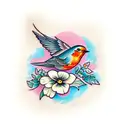 robin bird tattoo design idea