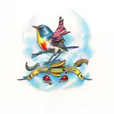 robin bird tattoo design idea