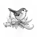 robin bird tattoo design idea
