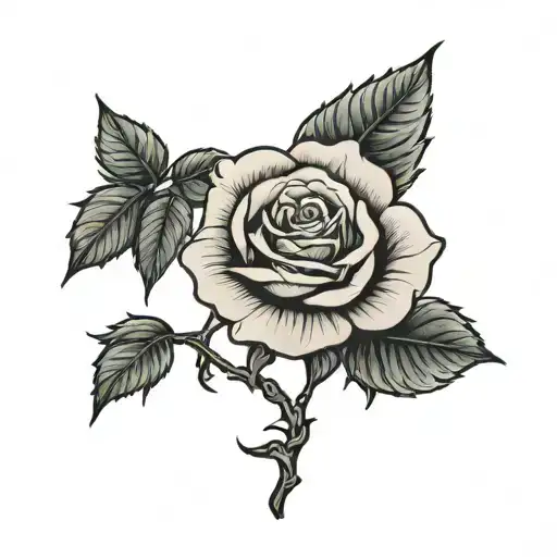 rose growing from concrete   tattoo design idea
