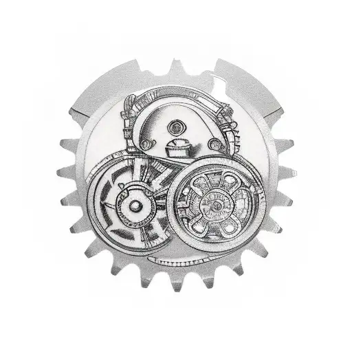 motorcycle engine gears Speedo sparkplugs chain sprockets valves pistons tattoo design idea
