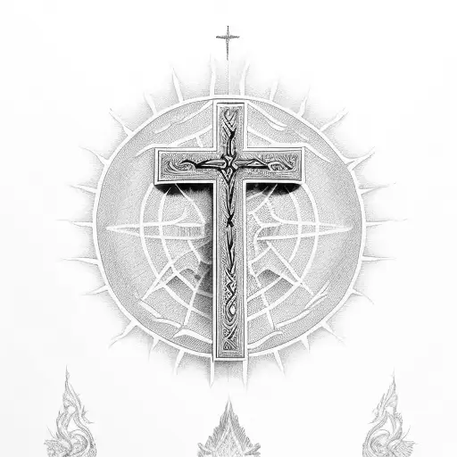 Christian Cross, RIP Dad, tattoo design idea