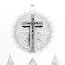 Christian Cross, RIP Dad, tattoo design idea