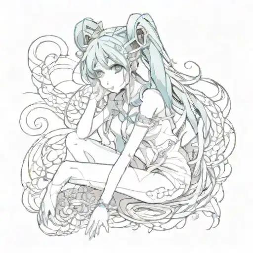 miku hatsune nude tattoo design idea