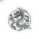 Dragon flames tattoo design idea