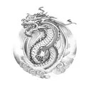 Dragon flames tattoo design idea