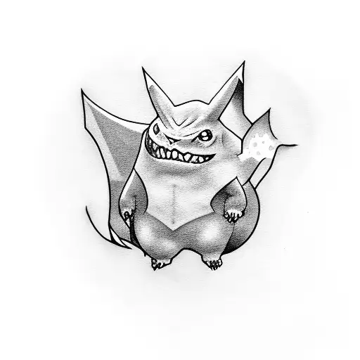 Gengar pokemon cute tattoo design idea
