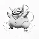 Gengar pokemon cute tattoo design idea