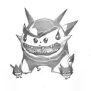 Gengar pokemon cute tattoo design idea