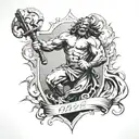 Samson breaking free tattoo design idea