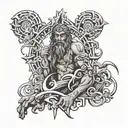 Samson breaking free tattoo design idea