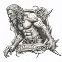 Samson breaking free tattoo design idea