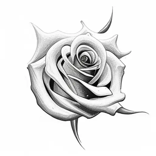 A tattoo depicting the evolution of technology and its impact on human improvement, with a rose symbolizing beauty amidst progress tattoo design idea