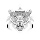 one lined panther head tattoo design idea