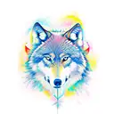 wolf butterfly tattoo design idea