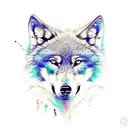 wolf butterfly tattoo design idea