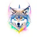 wolf butterfly tattoo design idea