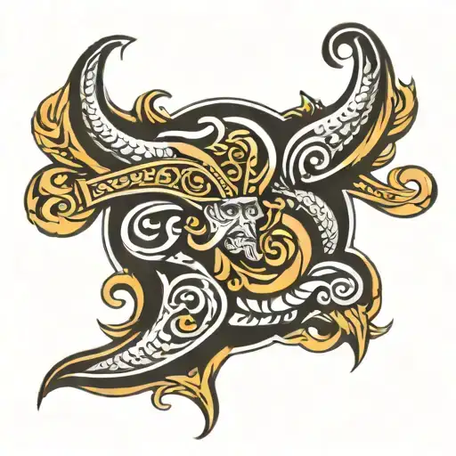 vikings and fluer de lis sleeve tattoo tattoo design idea