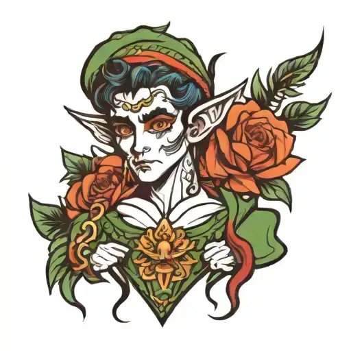 Elf tattoo design idea