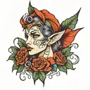 Elf tattoo design idea
