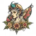 Elf tattoo design idea