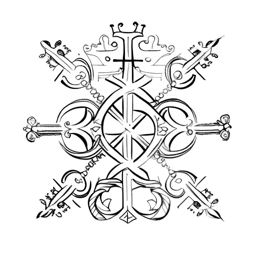 Cross with Crown tattoo design idea