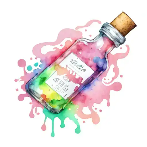 Toxic bottle filled tattoo design idea