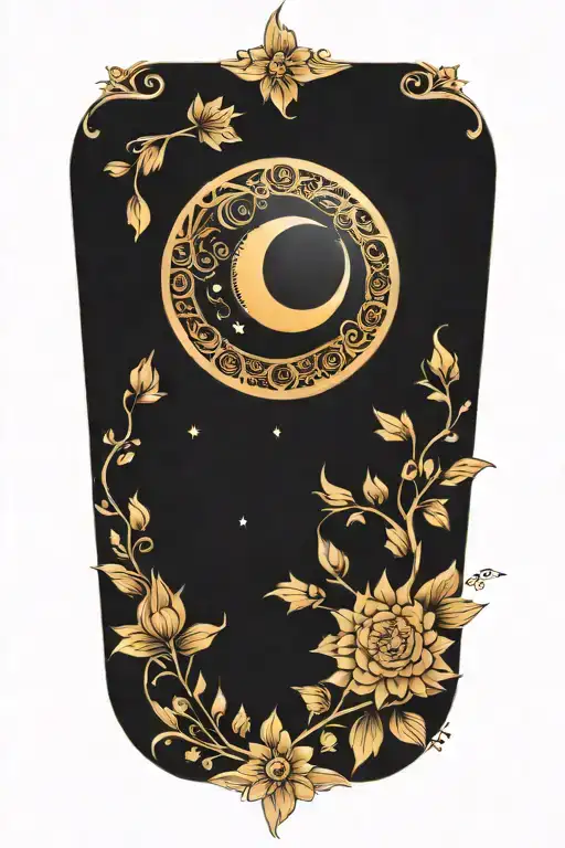 mandala cresent moon tattoo design idea