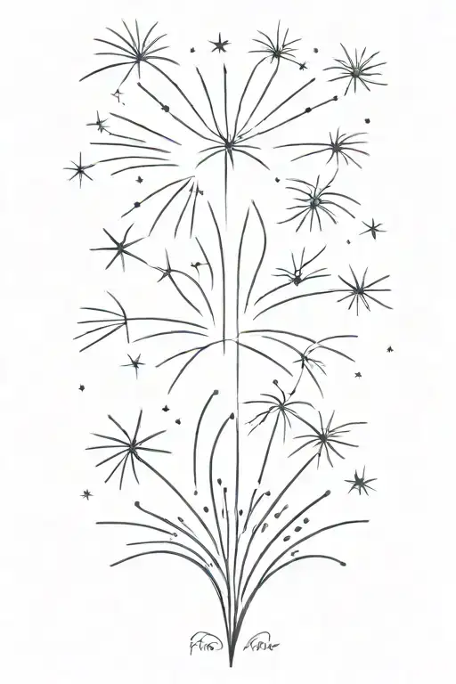 fireworks exploding tattoo design idea